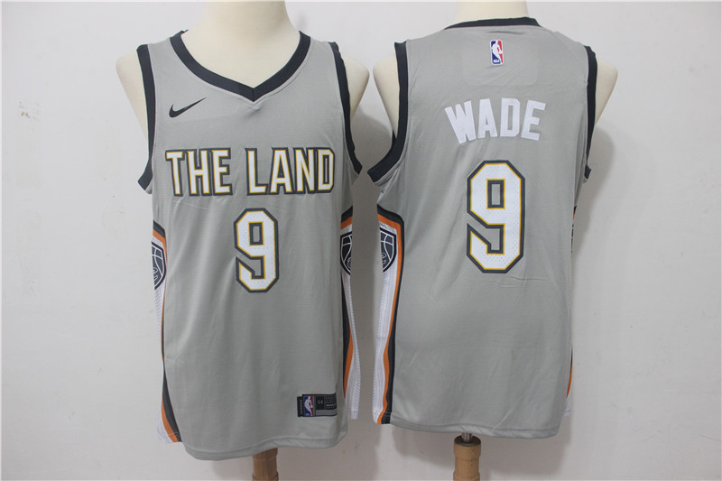 Men Cleveland Cavaliers #9 Wade Grey Game Nike NBA Jerseys->->NBA Jersey